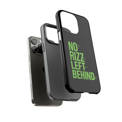 Tough Phone Case - No Rizz Left Behind, Durable Protection, Shock Absorbent, Stylish Design, Perfect Gift for Adults, Supports Wireless Charging, UV Protected, Lightweight Accessory