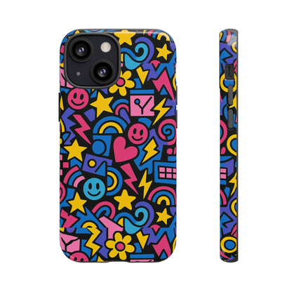 Vibrant Multicolour Cartoon Protective Phone Case – Playful 3D Design for Stylish Protection – Compatible with iPhone 13, 14, 15 & 16 – all models including Pro, Pro Max & Plus