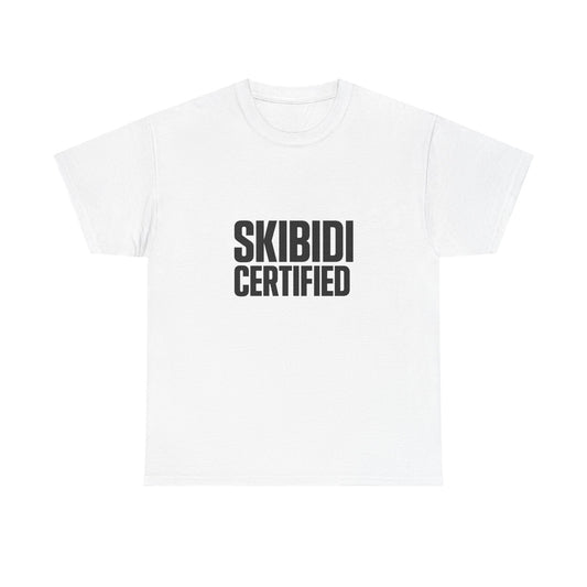 Unisex Heavy Cotton Tee - SKIBIDI CERTIFIED Graphic T-Shirt for Trendsetters, Casual Comfort Top for Everyday Wear