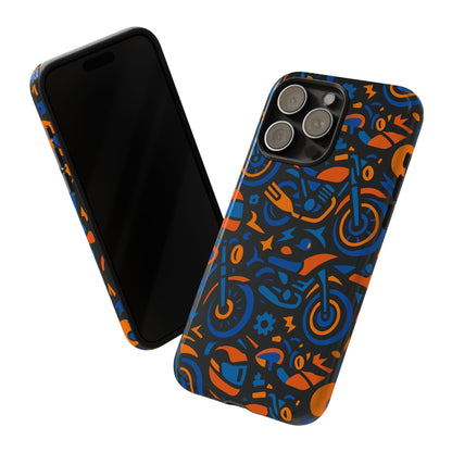 Vibrant Motorcycle Phone Case in Multicolour Design for Stylish Protection Compatible with iPhone 13, 14, 15 & 16 – All Models Including Pro, Pro Max & Plus
