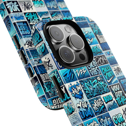 Vibrant Blue 3D Wrap Protective Phone Case Featuring Retro Alphabet Design for Stylish Smartphone Protection Compatible with iPhone 13, 14, 15 & 16 – all models including Pro, Pro Max & Plus