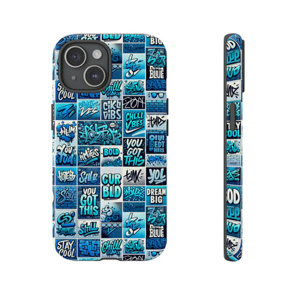 Vibrant Blue 3D Wrap Protective Phone Case Featuring Retro Alphabet Design for Stylish Smartphone Protection Compatible with iPhone 13, 14, 15 & 16 – all models including Pro, Pro Max & Plus