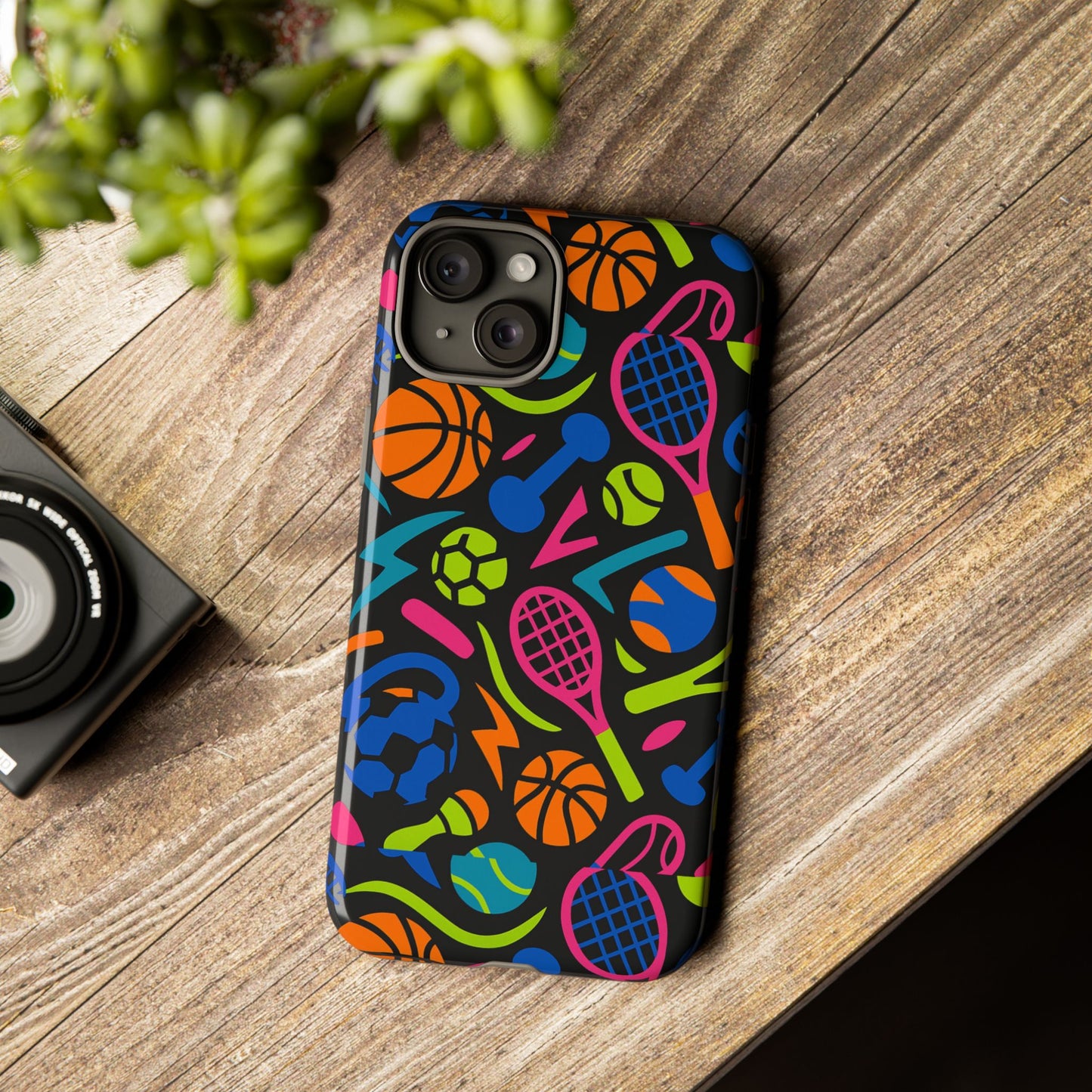 vibrant 3d sport-themed protective phone case in multicolour design for active lifestyle compatible with iphone 13, 14, 15 & 16 – all models including pro, pro max & plus