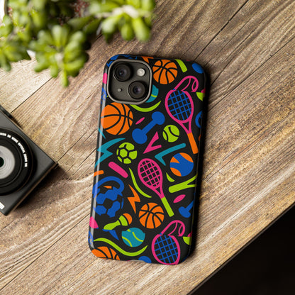 Vibrant 3D Sport-Themed Protective Phone Case in Multicolour Design for Active Lifestyle Compatible with iPhone 13, 14, 15 & 16 – All Models Including Pro, Pro Max & Plus