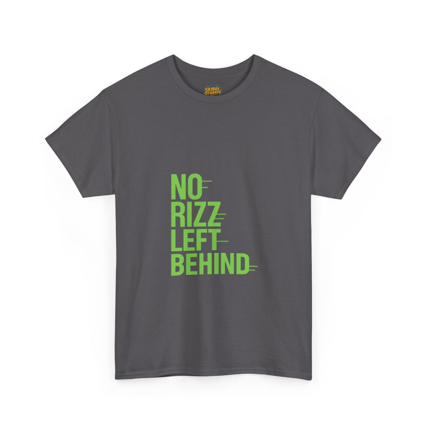 unisex heavy cotton tee - no rizz left behind - fun casual streetwear for men and women, comfortable fit, stylish design, perfect for everyday wear and casual outings
