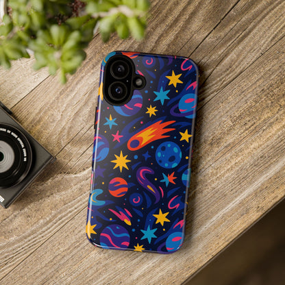 Vibrant 3D Space Design Protective Phone Case for Stylish Protection and Self-Expression Compatible with iPhone 13, 14, 15 & 16 – all models including Pro, Pro Max & Plus