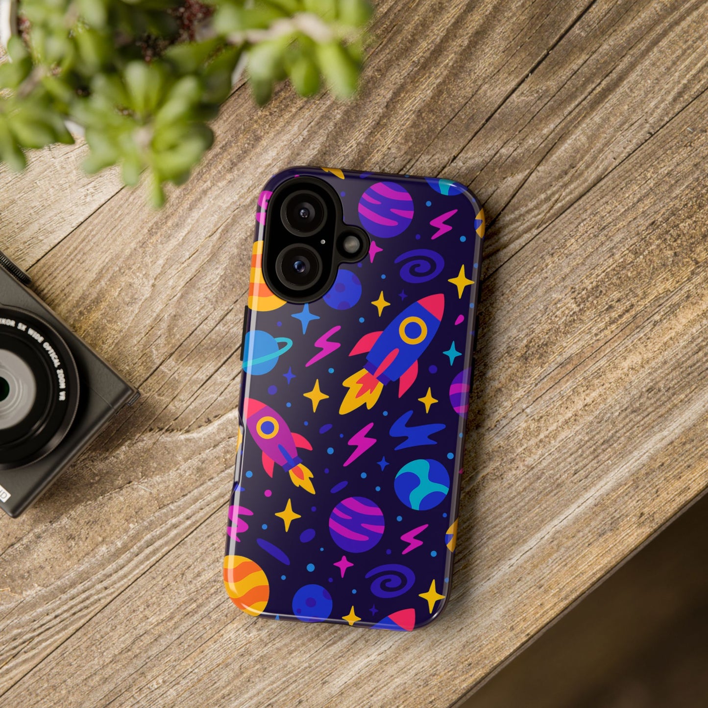 vibrant 3d wrap protective phone case with playful space theme for stylish self-expression compatible with iphone 13, 14, 15 & 16 – all models including pro, pro max & plus