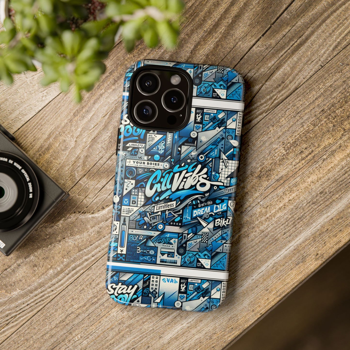 vibrant 3d wrap protective phone case in retro blue aesthetic for stylish protection compatible with iphone 13, 14, 15 & 16 – all models including pro, pro max & plus