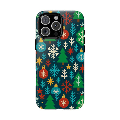 Multicolour 3D Wrap Protective Phone Case with Retro Christmas Design for Stylish Protection – Compatible with iPhone 13, 14, 15 & 16 – All Models Including Pro, Pro Max & Plus