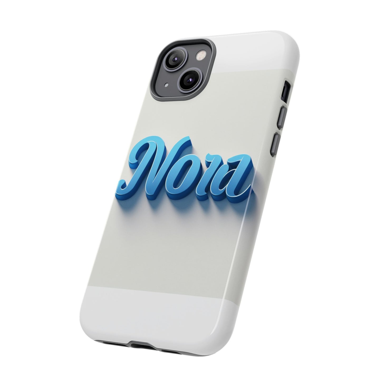 vibrant 3d text phone case in blue with retro design – stylish protection for smartphones, compatible with iphone 13, 14, 15 & 16 – all models including pro, pro max & plus