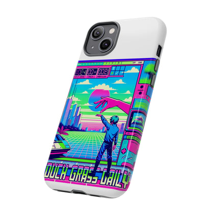 Touch Grass Daily 3D Wrap Protective Phone Case for Smartphones, Durable Shock Absorption, UV Protected, Unique Anime Design, Fun Gift for Tech Enthusiasts