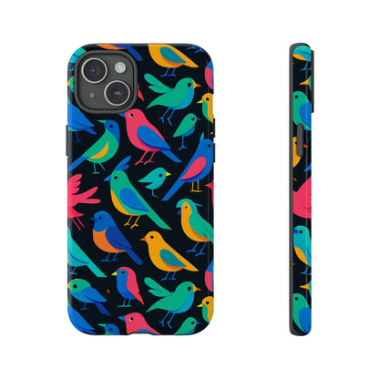 Vibrant Multicolour 3D Bird Print Protective Phone Case for Smart Devices – Unique Accessory for Trendsetters Compatible with iPhone 13, 14, 15 & 16 – All Models Including Pro, Pro Max & Plus