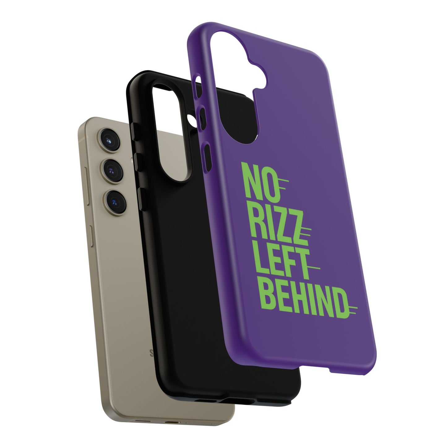 tough phone case - no rizz left behind - durable, stylish protection for active lifestyles - impact-resistant, dual layer, shock-absorbing tpu - perfect gift for tech lovers