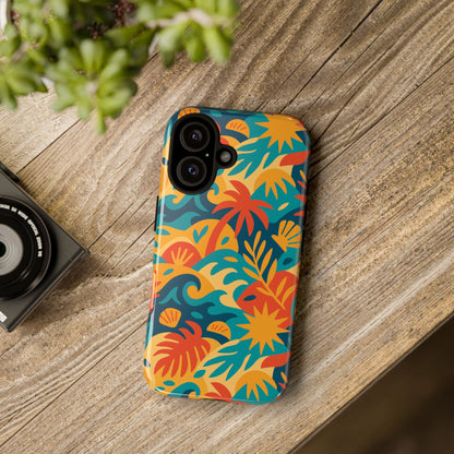 Vibrant Tropical Phone Case for Stylish Protection with 3D Wrap Design – Unisex Fashion Accessory Compatible with iPhone 13, 14, 15 & 16 – All Models Including Pro, Pro Max & Plus