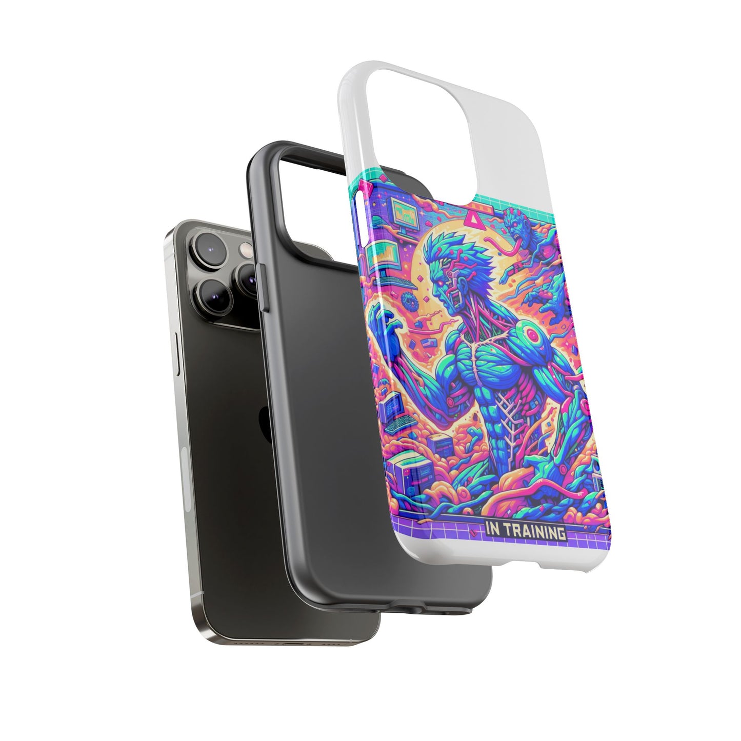 giga chad in training protective phone case for anime fans