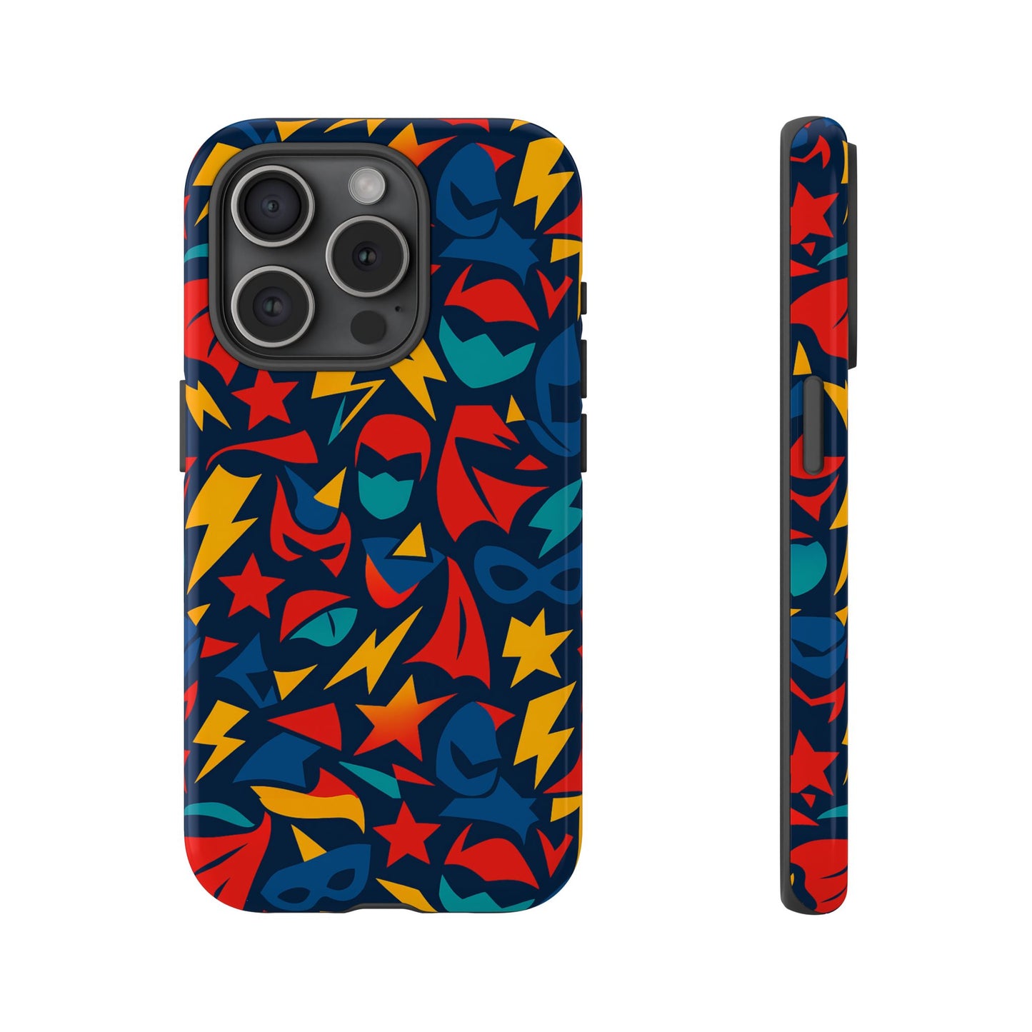 vibrant superhero protective phone case with 3d wrap design – stylish unisex protection for smartphones compatible with iphone 13, 14, 15 & 16 – all models including pro, pro max & plus