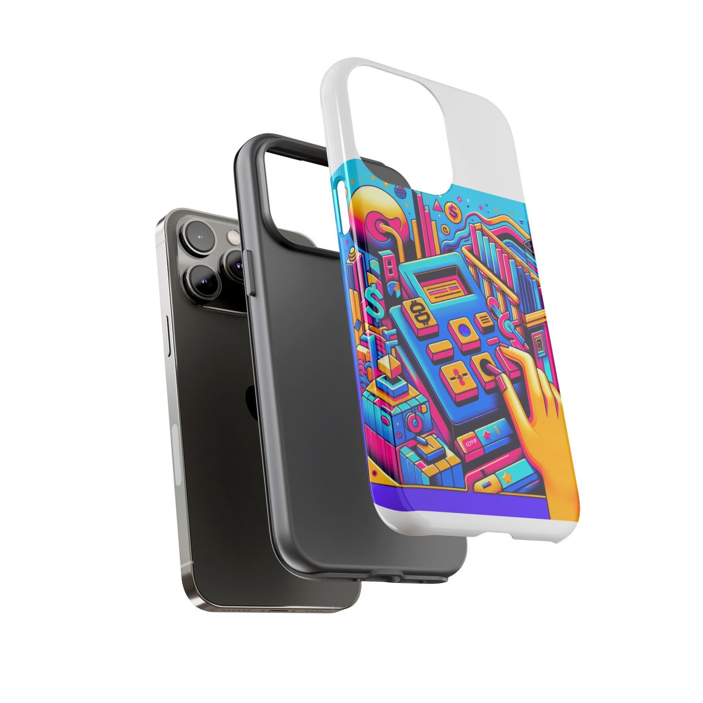 fantum finance dept protective phone case, 3d wrap design, durable silicone liner, uv protected, ideal gift for tech enthusiasts and anime lovers