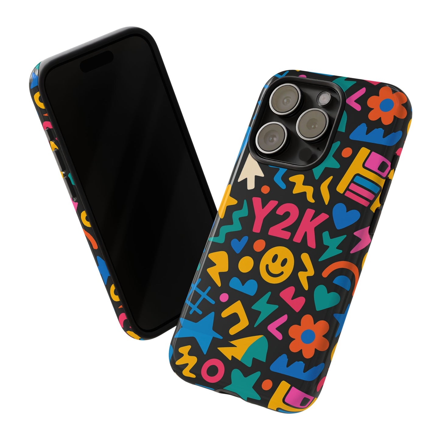 vibrant y2k design 3d wrap protective phone case for unique style and fashion accessory compatible with iphone 13, 14, 15 & 16 – all models including pro, pro max & plus