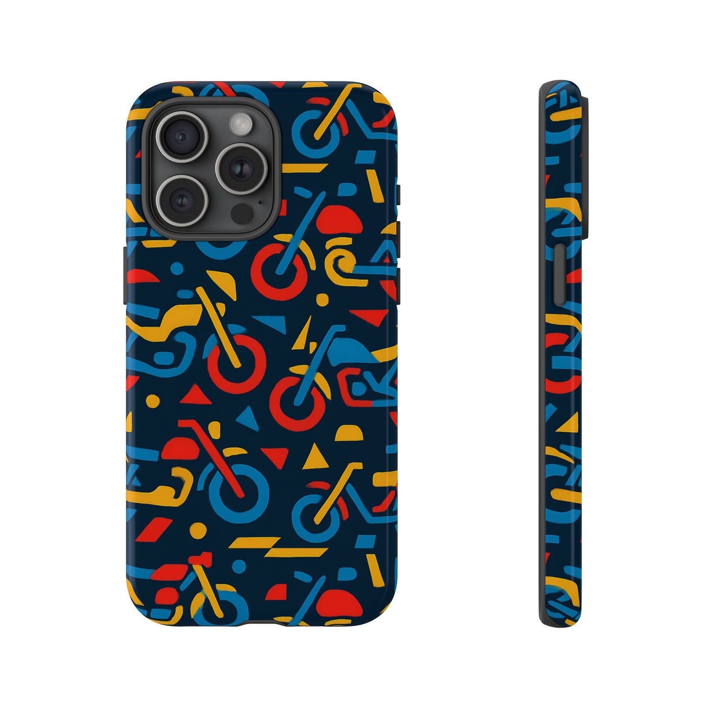 multicolour motorcycle phone case – vibrant art design for stylish protection – compatible with iphone 13, 14, 15 & 16 – all models including pro, pro max & plus