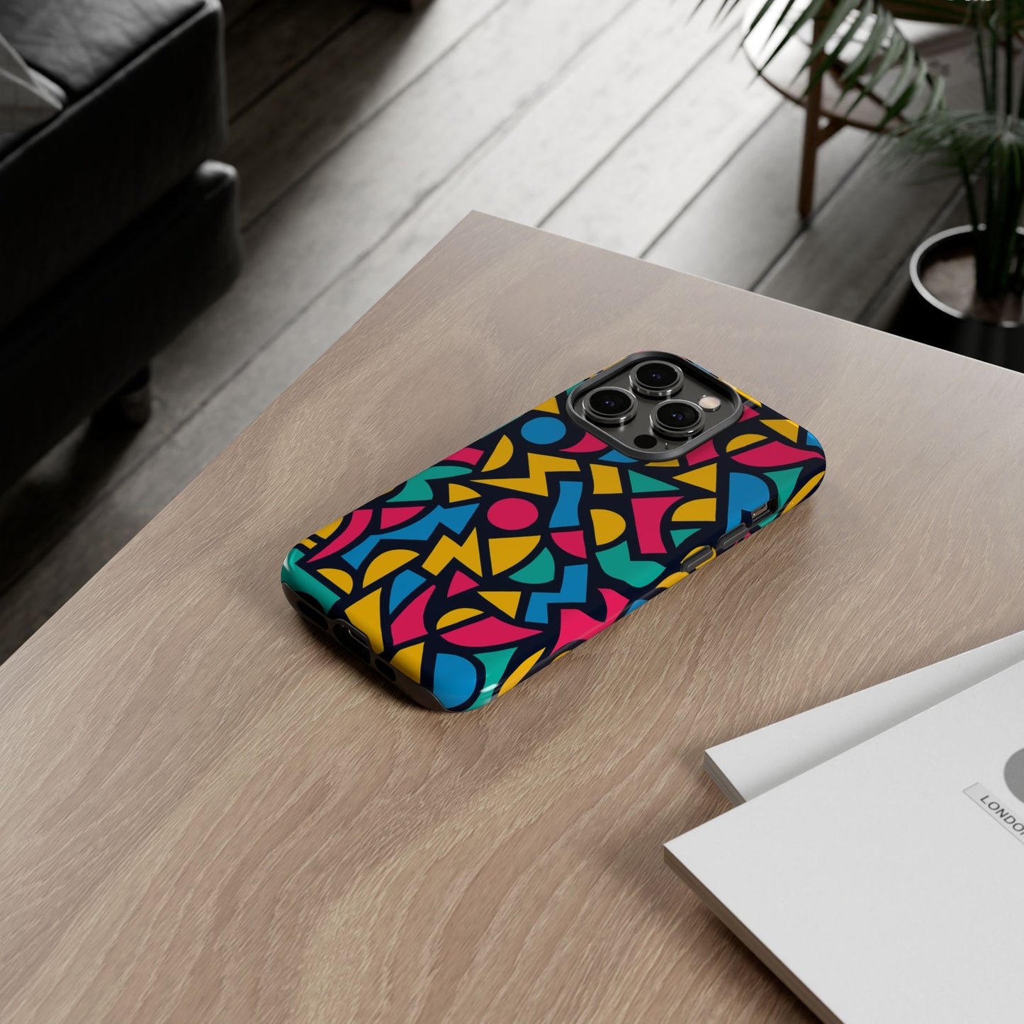vibrant retro aesthetic phone case – stylish protection in multicolour design – compatible with iphone 13, 14, 15 & 16 – all models including pro, pro max & plus