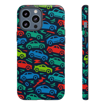 Vibrant Retro Automotive Design Protective Phone Case for Kids and Adults – Colourful 3D Wrap Style – Stylish Protection Compatible with iPhone 13, 14, 15 & 16 – All Models Including Pro, Pro Max & Plus