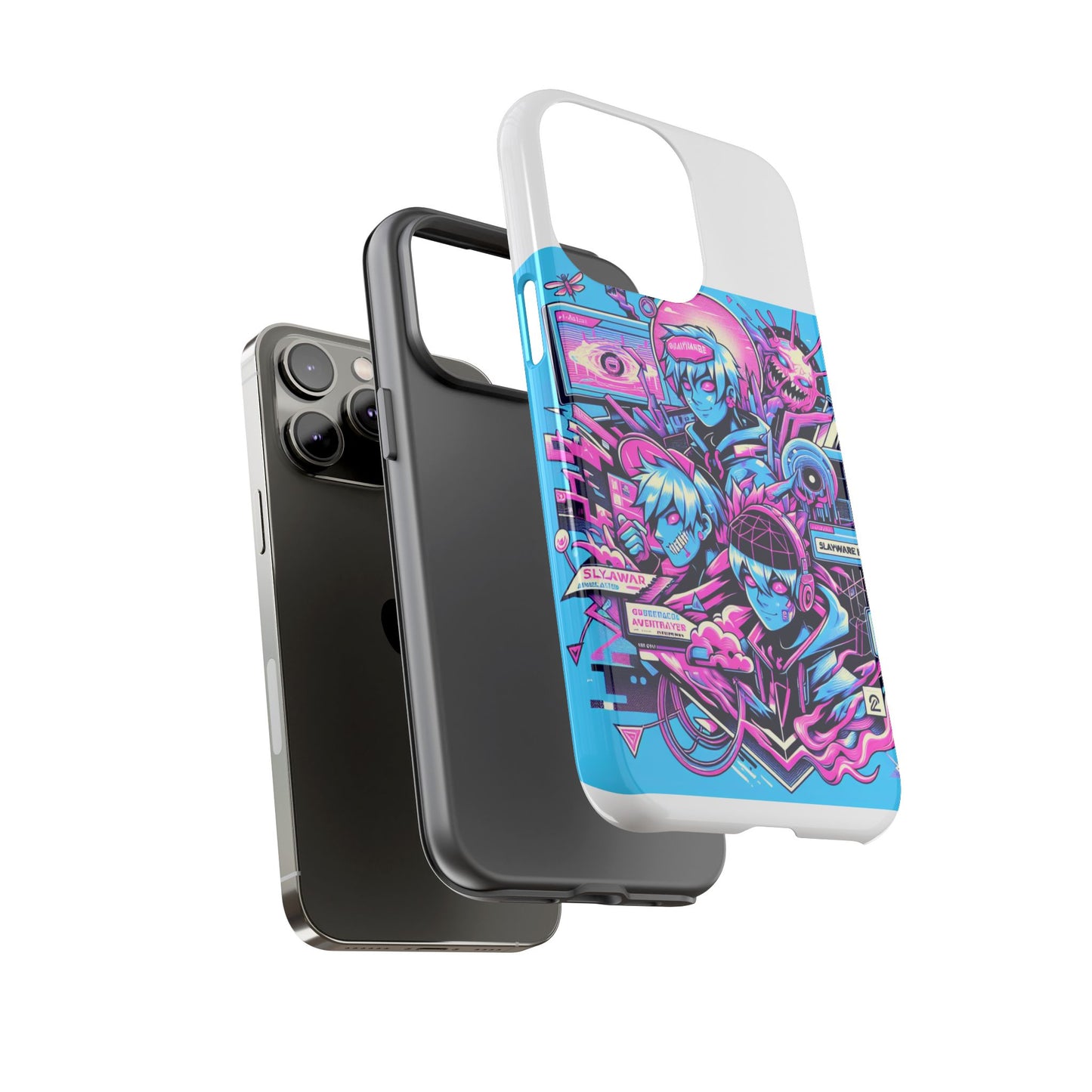 slayware installed protective phone case with 3d wrap design for anime and comic culture lovers