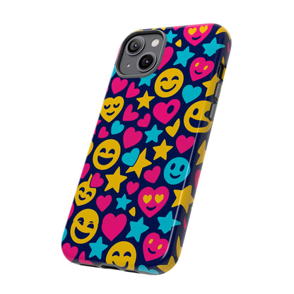 Vibrant Emoji Protective Phone Case with 3D Wrap Design for Fun Style and Robust Protection Compatible with iPhone 13, 14, 15 & 16 – All Models Including Pro, Pro Max & Plus