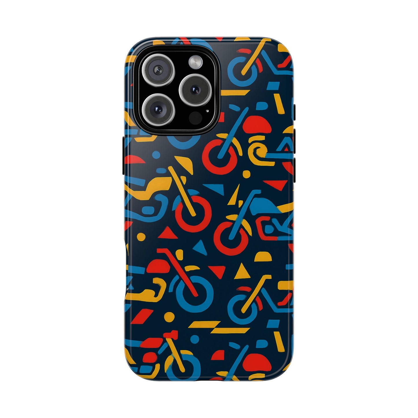 multicolour motorcycle phone case – vibrant art design for stylish protection – compatible with iphone 13, 14, 15 & 16 – all models including pro, pro max & plus