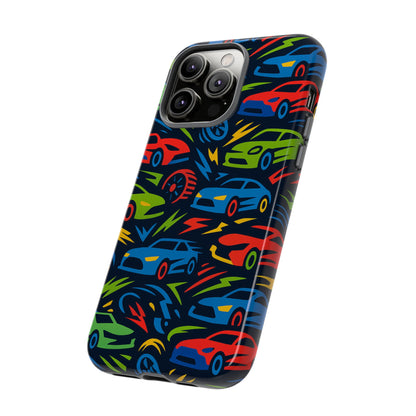 Vibrant 3D Car Design Protective Phone Case – Fun Retro Style for Kids and Adults – Stylish Protection – Compatible with iPhone 13, 14, 15 & 16 – all models including Pro, Pro Max & Plus