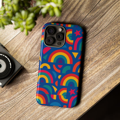 Vibrant 3D Geometric Phone Case in Multicolour Design for Stylish Protection Compatible with iPhone 13, 14, 15 & 16 – all models including Pro, Pro Max & Plus