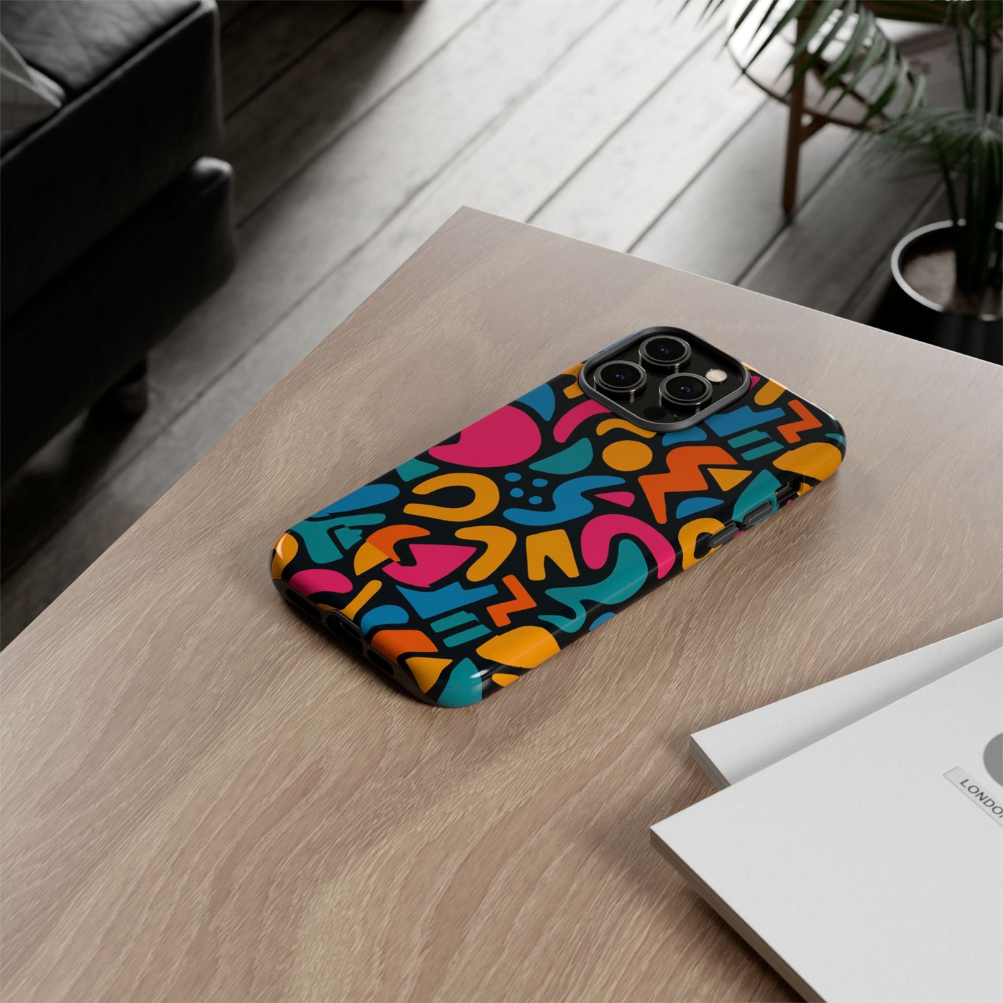 vibrant multicolour abstract 3d wrap phone case for stylish protection, unisex smartphone cover, compatible with iphone 13, 14, 15 & 16 – all models including pro, pro max & plus