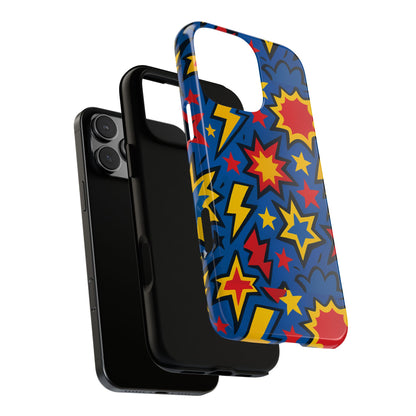 Vibrant 3D Superhero Design Protective Phone Case for Fun Retro Style and Unique Expression Compatible with iPhone 13, 14, 15 & 16 – All Models Including Pro, Pro Max & Plus