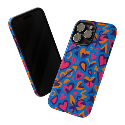 Multicolour 3D Love Design Phone Case for Men and Women Stylish Protection Accessory Compatible with iPhone 13, 14, 15 & 16 – all models including Pro, Pro Max & Plus