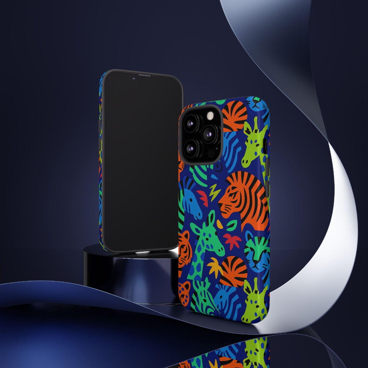 vibrant animal print 3d wrap protective phone case stylish accessory for men and women compatible with iphone 13, 14, 15 & 16 – all models including pro, pro max & plus