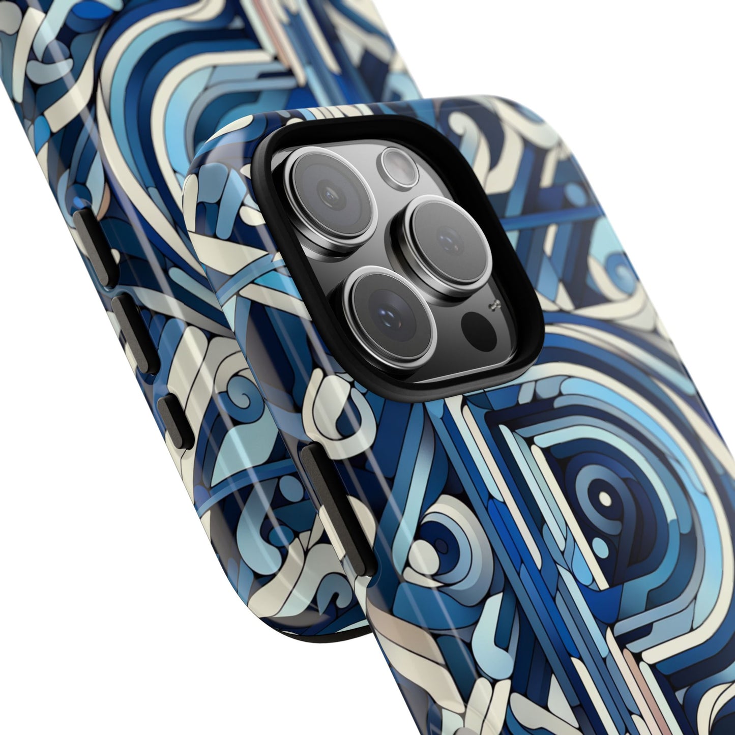 blue alphabet p phone case with 3d wrap design for kids and teens durable shockproof protective cover for smartphones