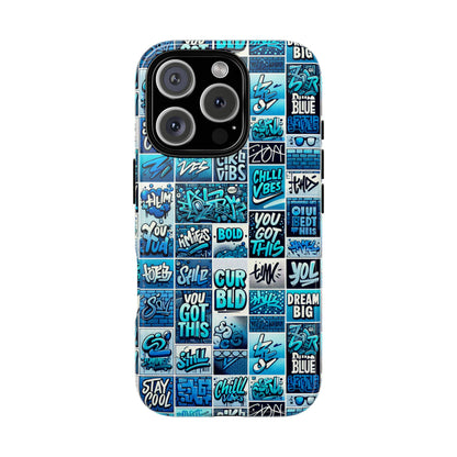 Vibrant Blue 3D Wrap Protective Phone Case Featuring Retro Alphabet Design for Stylish Smartphone Protection Compatible with iPhone 13, 14, 15 & 16 – all models including Pro, Pro Max & Plus