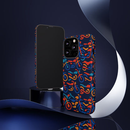 Vibrant 3D Multicolour Motorcycle Pattern Protective Phone Case for Creative Individuals – Stylish Protection Compatible with iPhone 13, 14, 15 & 16 – All Models Including Pro, Pro Max & Plus