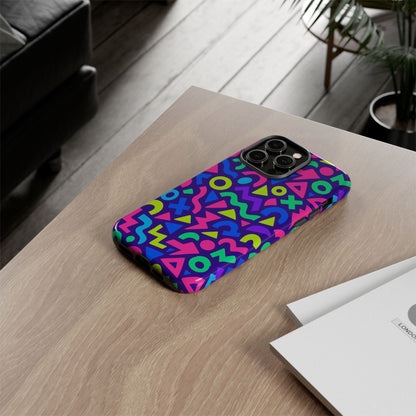 Vibrant Geometric 3D Wrap Protective Phone Case for Men and Women Stylish Accessory Compatible with iPhone 13, 14, 15 & 16 – all models including Pro, Pro Max & Plus