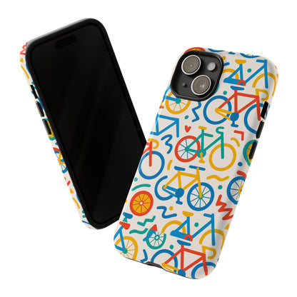 Vibrant 3D Bicycle Print Protective Phone Case – Colourful Unisex Accessory for Style and Fun – Compatible with iPhone 13, 14, 15 & 16 – All Models Including Pro, Pro Max & Plus