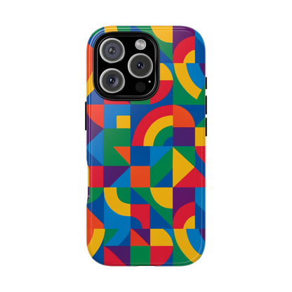 Vibrant 3D Geometric Phone Case with Bold Design Stylish Protection Accessory Compatible with iPhone 13, 14, 15 & 16 – all models including Pro, Pro Max & Plus