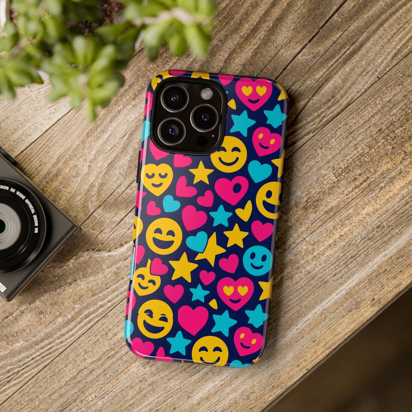 vibrant emoji protective phone case with 3d wrap design for fun style and robust protection compatible with iphone 13, 14, 15 & 16 – all models including pro, pro max & plus