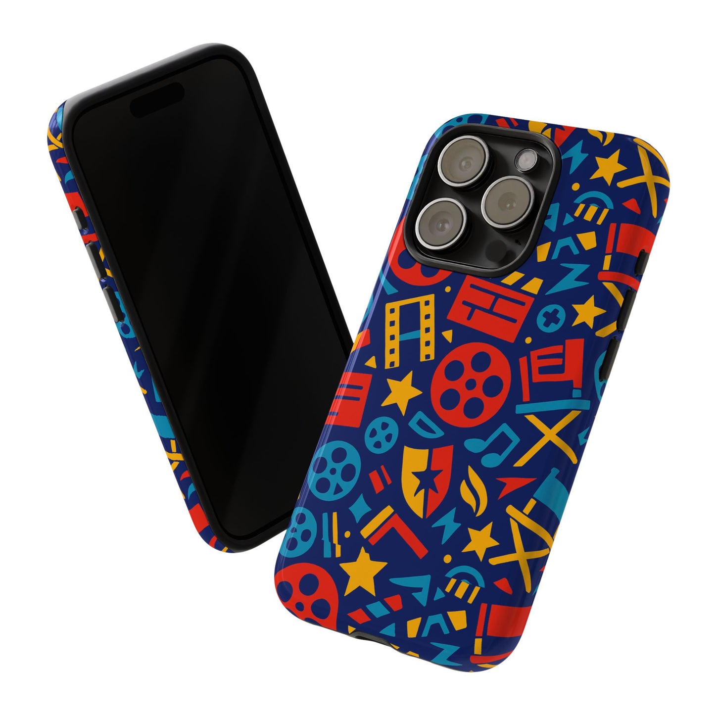vibrant 3d movie icons protective phone case for kids and adults – stylish accessory – compatible with iphone 13, 14, 15 & 16 – all models including pro, pro max & plus