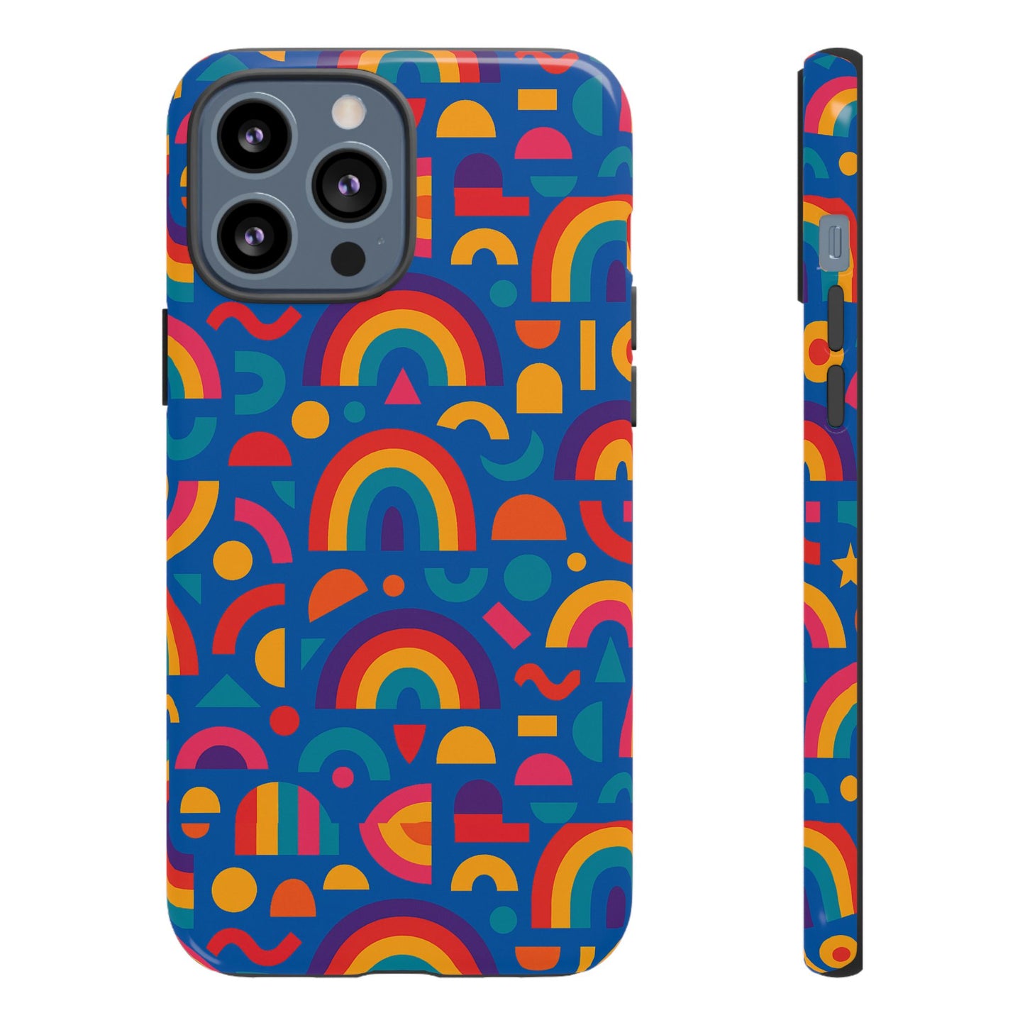 rainbow 3d wrap protective phone case stylish accessory for adults and teens compatible with iphone 13, 14, 15 & 16 – all models including pro, pro max & plus