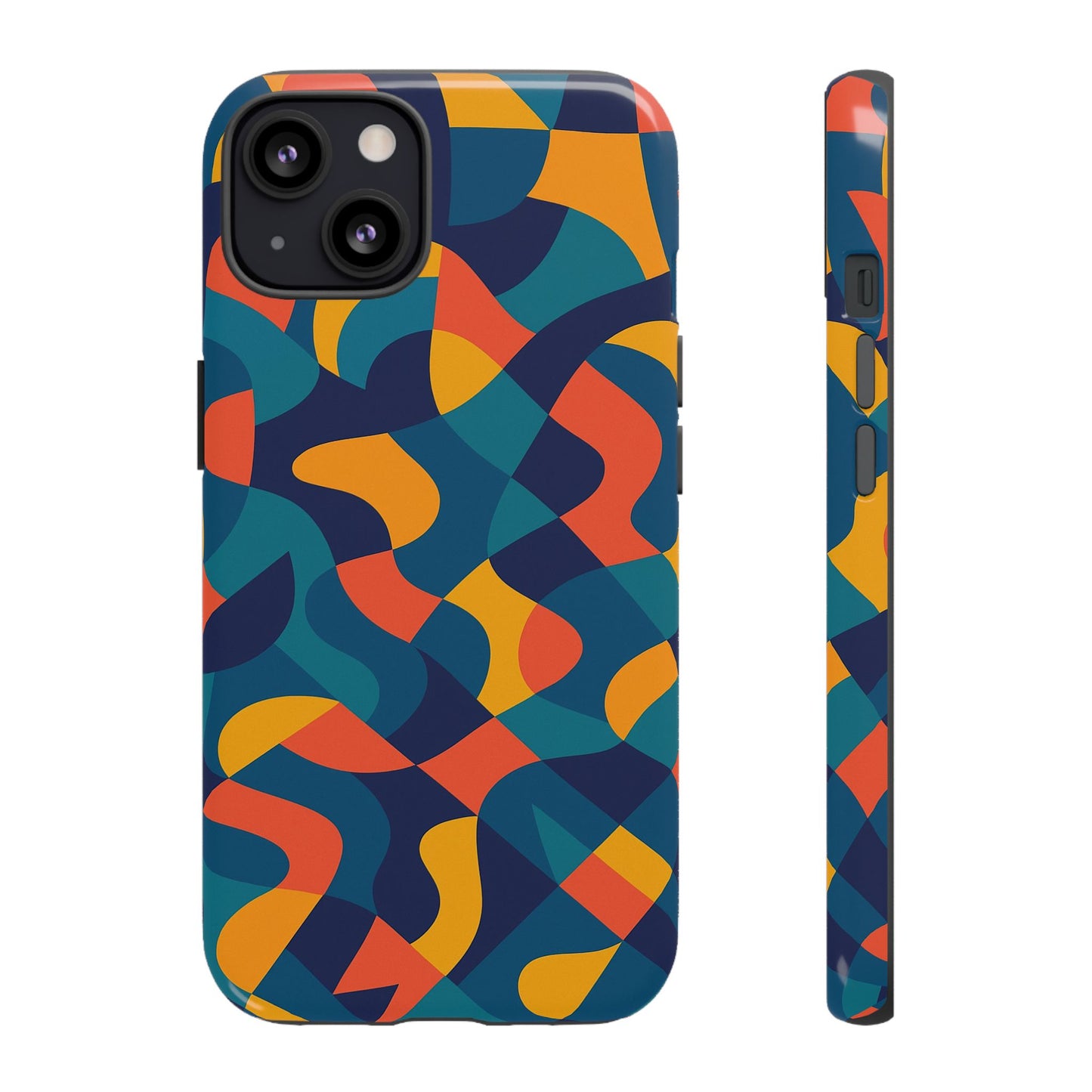 vibrant multicolour abstract phone case for stylish protection compatible with iphone 13, 14, 15 & 16 – all models including pro, pro max & plus