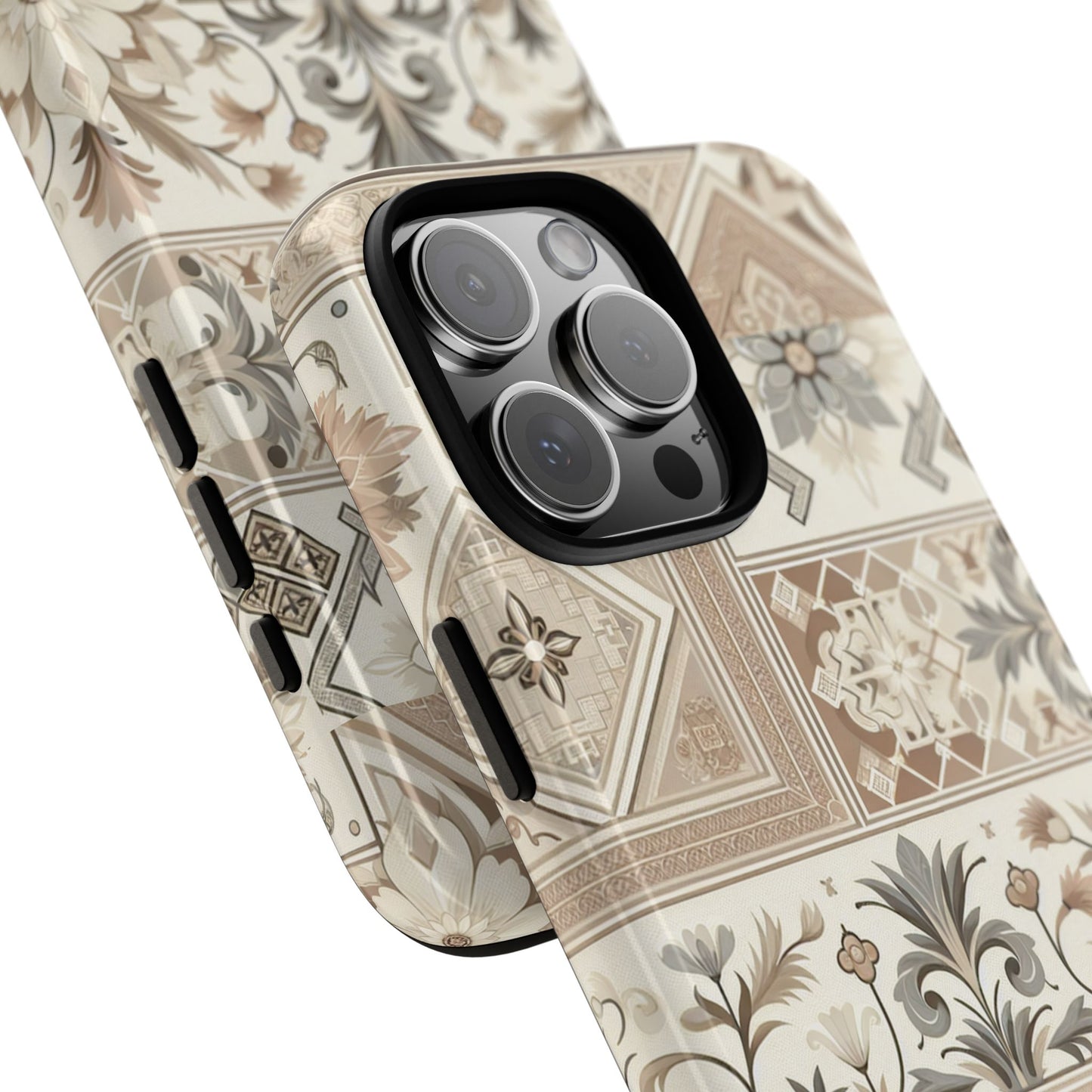 pattern image 5 vibrant 3d phone case for anime and comic fans with ornate tile design, stylish protective cover, suitable for all iphone models including pro max