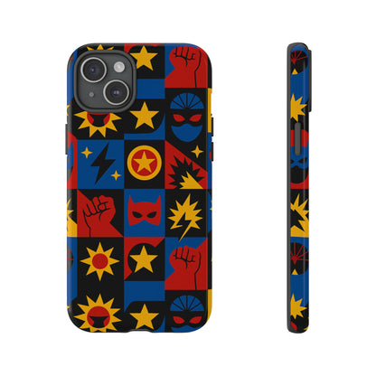 Vibrant Superhero Phone Case with Retro 3D Design for Stylish Protection Compatible with iPhone 13, 14, 15 & 16 – All Models Including Pro, Pro Max & Plus