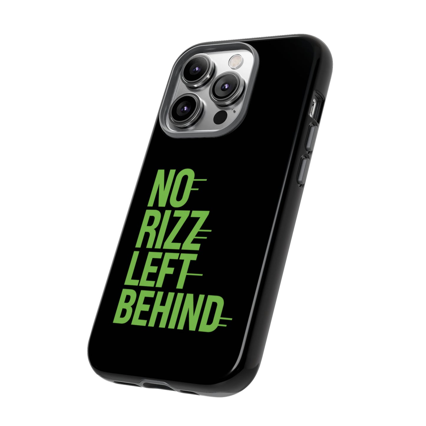 tough phone case - no rizz left behind, durable protection, shock absorbent, stylish design, perfect gift for adults, supports wireless charging, uv protected, lightweight accessory