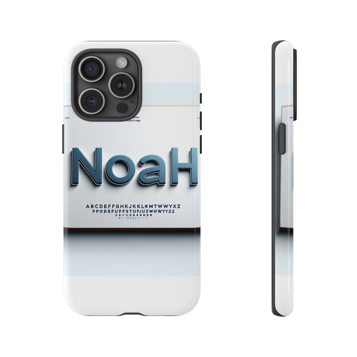 stylish 3d text phone case with modern design in blue – trendy protection for individuals – compatible with iphone 13, 14, 15 & 16 – all models including pro, pro max & plus