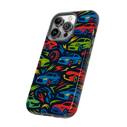 Vibrant 3D Car Design Protective Phone Case – Fun Retro Style for Kids and Adults – Stylish Protection – Compatible with iPhone 13, 14, 15 & 16 – all models including Pro, Pro Max & Plus