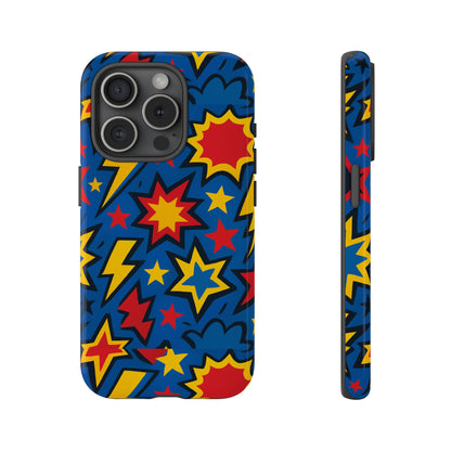 Vibrant 3D Superhero Design Protective Phone Case for Fun Retro Style and Unique Expression Compatible with iPhone 13, 14, 15 & 16 – All Models Including Pro, Pro Max & Plus